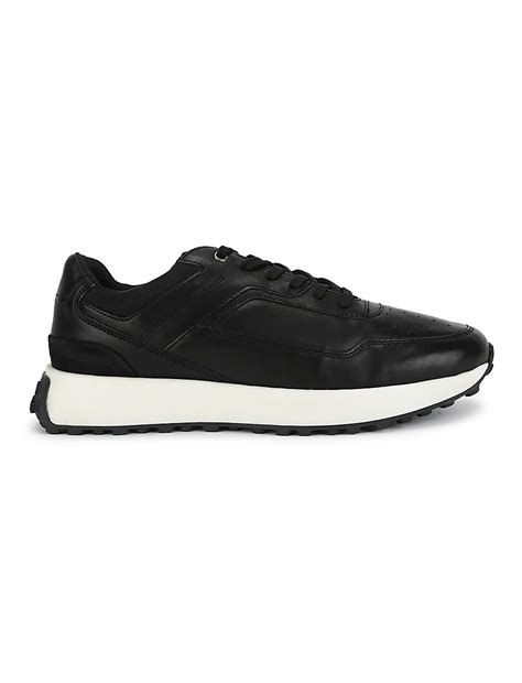 Buy Leather Plain Lace-up Sneakers at Marks & Spencer