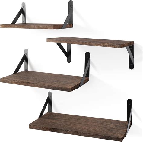 Amazon.com: YGEOMER Floating Shelves, Dark Carbonized Black, 4 Sets of ...