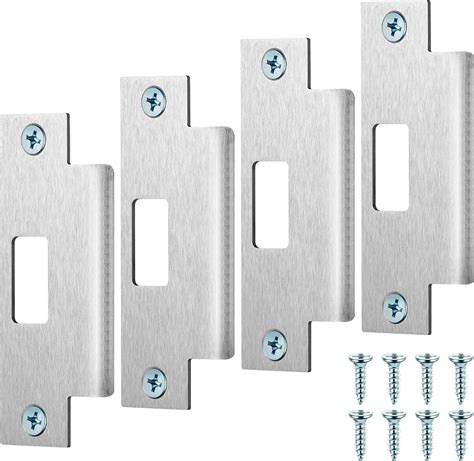 Tandefio 4 Pcs 4 7/8 x 3 3/8 x 1 1/4 Inch Deadbolt Strike Plate ...