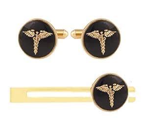 TRIPIN Cufflinks For Men Brass Doctor Symbol Cufflinks Set Tie Pin In A ...