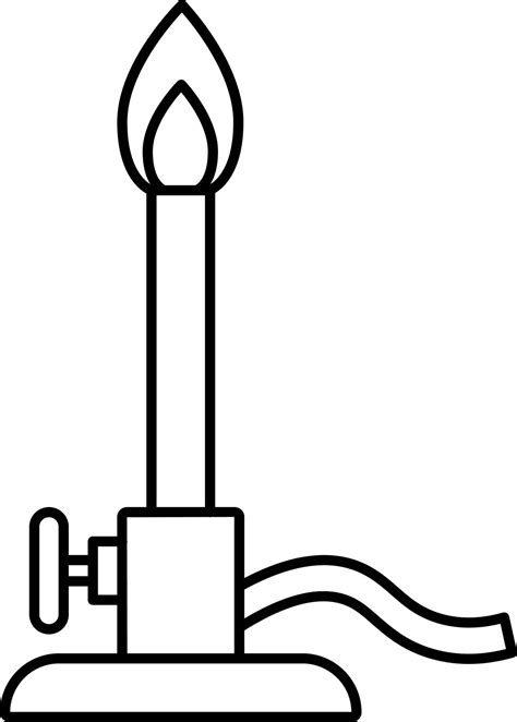 Burning Bunsen Burner Outline Icon. 24155131 Vector Art at Vecteezy