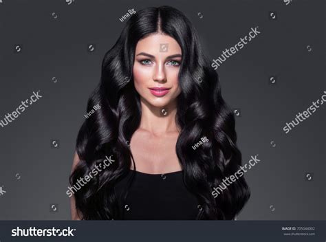 Wavy Black Hair Model
