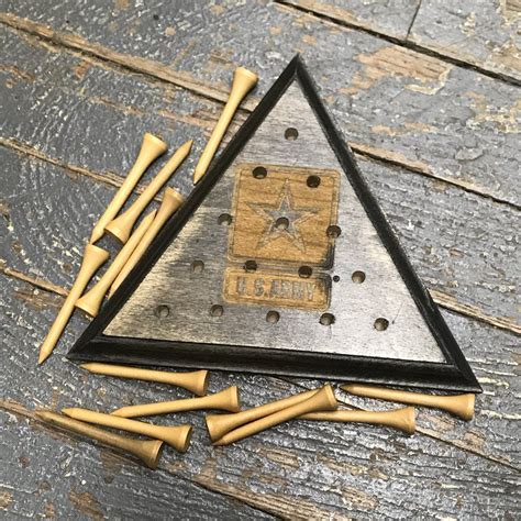 Wooden tricky triangle golf tee peg game us army – Artofit