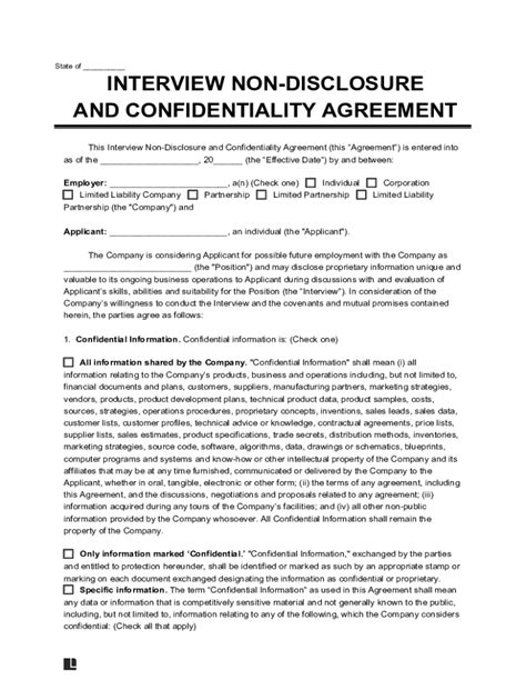 Interview Non Disclosure Agreement Template - Fill Online, Printable ...