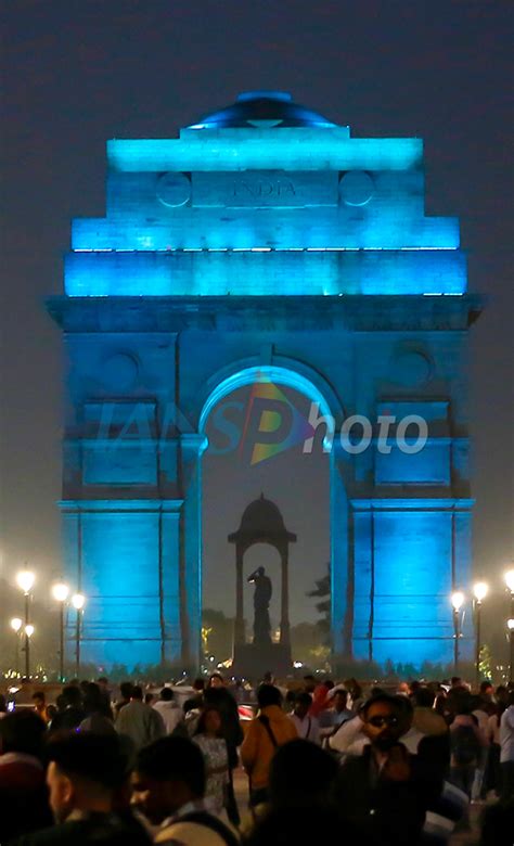 India Gate Illuminated in Teal