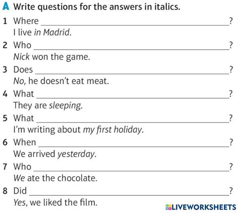 Question Formation Exercises 的图像结果