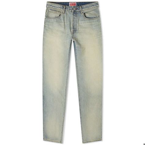 Kenzo Men's Slim Jeans in Stone Blue Denim Kenzo