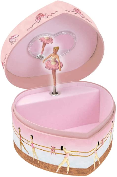 Enchantmints Musical Ballerina Jewelry Box for Girls Heart Shaped ...