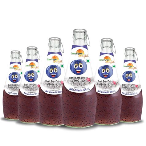 American Delight Blueberry Flavored Drink with Basil Seed (Pack of 6 x ...