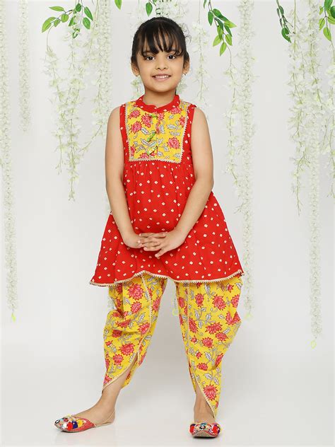 KID1 Girls Jhankar Kurta With Dhoti Set Red – kid1.co