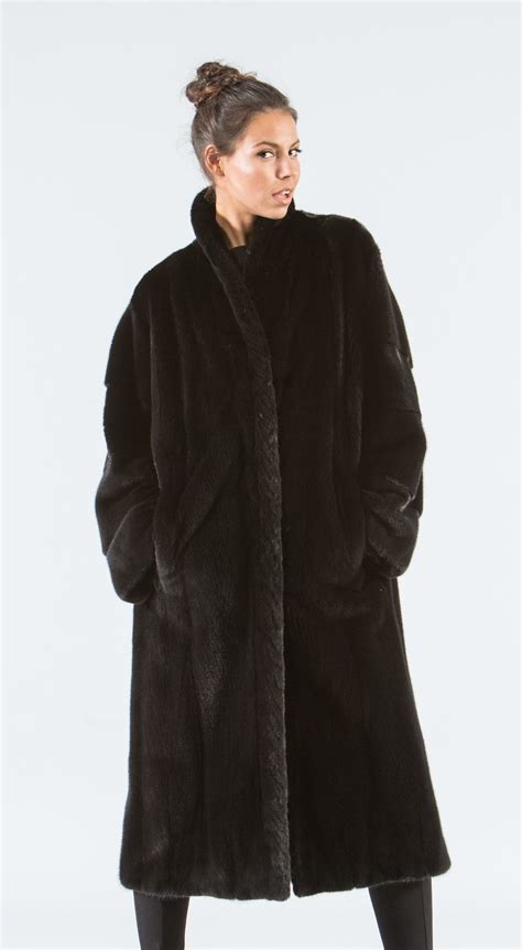 Black Mink Long Fur Coat I 100% Real Fur Coat - Haute Acorn