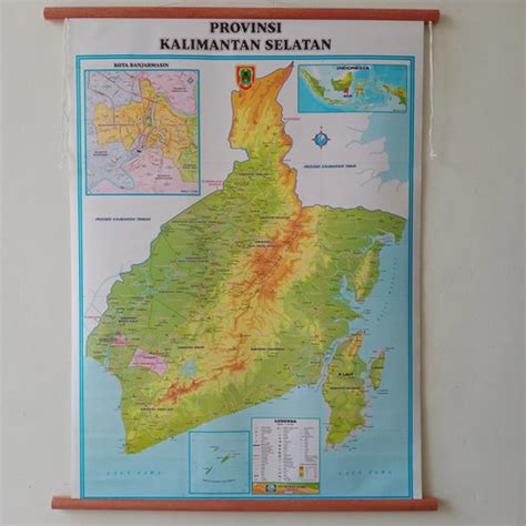 Jual Peta Provinsi Kalimantan Selatan Bingkai Kayu - Kota Surabaya - CV ...