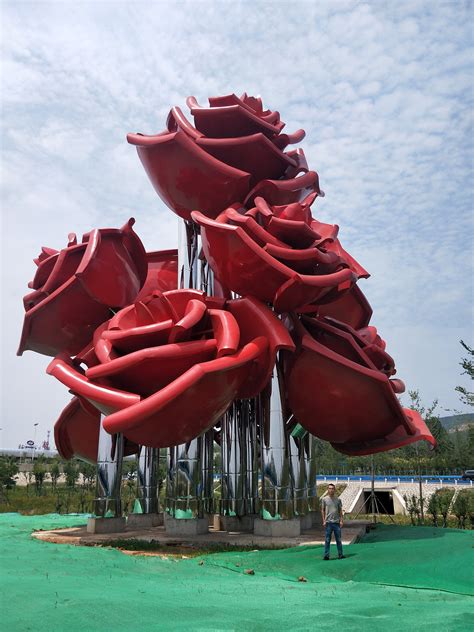 不锈钢大型抽象花朵雕塑 广场不锈钢绽放雕塑-宏通雕塑