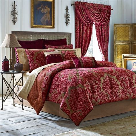 Queen Bedspreads With Matching Curtains French Velvet 3-Piece Full ...