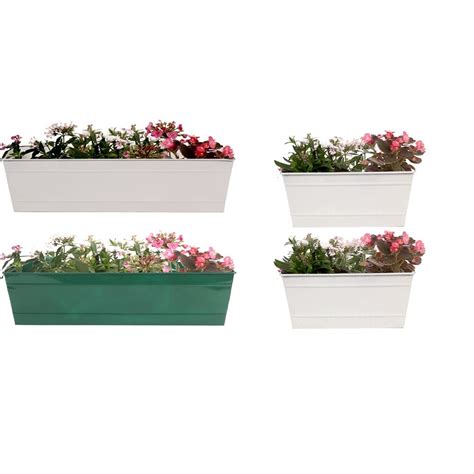 TrustBasket Iron Rectangular Railing Plant, Ivory and Green, 23 Inch ...