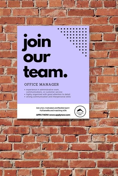 Buy Hiring Sign Template, Editable Custom Poster for Job Opening ...