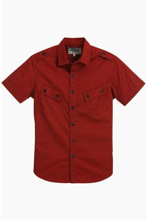 Military Style Twill Shirt With Epaulets – Zobello