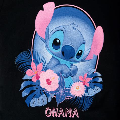 Lilo & Stitch - Ohana Dames T-shirt Zwart | Elbenwald