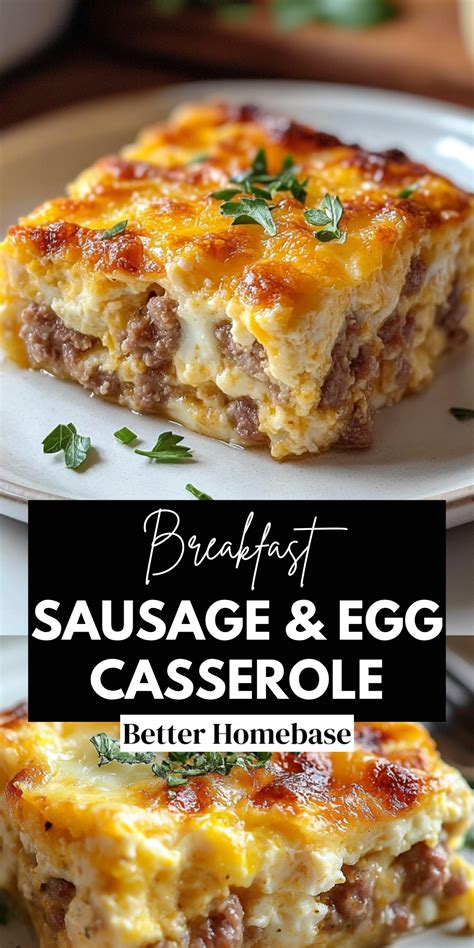 Easy Sausage and Egg Casserole | Recipe | Breakfast casserole dishes ...