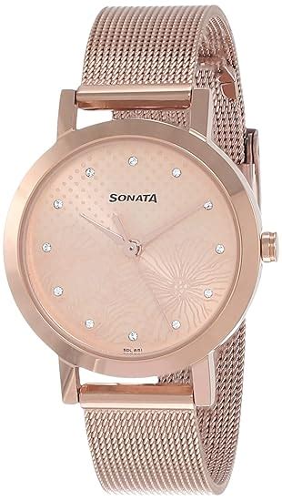 Sonata Linnea Analog Rose Gold Dial Women's Watch-8174WM02 : Amazon.in ...