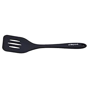 Buy WhitePavo Black Silicone Slotted Turner/Spatula with Stainless ...