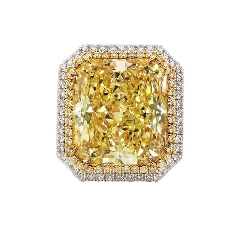 Scarselli 15 Carat Fancy Intense Yellow Diamond Ring Internally ...