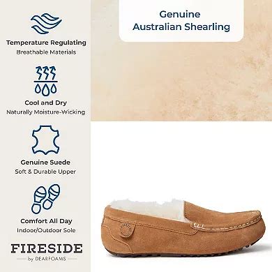 Fireside By Dearfoams Mel Wool-Lined Women's Moccasin Slippers