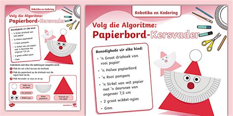Graad 1 - Robotika en Kodering - Papierbord-Kersvader