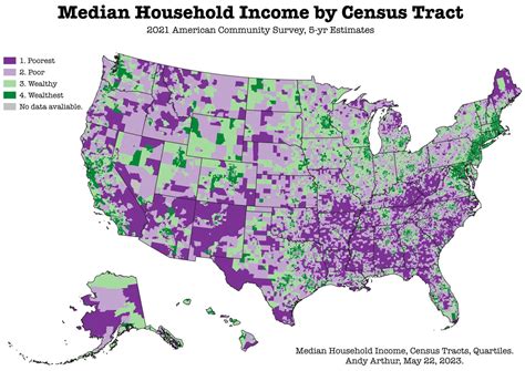 Thematic Map: US Median Household Income by Census Tract | Andy Arthur.org
