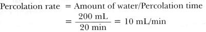 Rahul conducted an experiment to calculate the rate of percolation. He ...