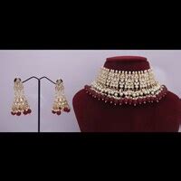 Buy Designer Pink Jhumka Earrings Gold Tone Set Indian Pearls Online in ...