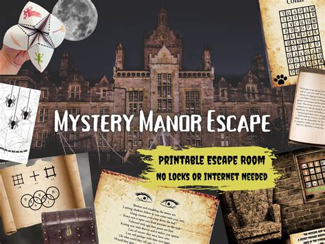 Escape Room Game. Mystery Manor Printable Adventure for Adults, Teens ...