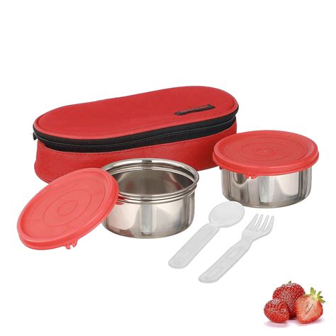 Buy Trueware Tasty 2, 300 X 2 Container | Red |Stainless Steel | Lunch ...