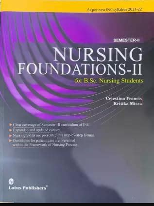 Lotus BSc Nursing 2nd Semester Nursing Foundations-II Book – Vikas Book ...