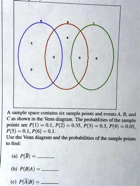 SOLVED: A sample space contains six sample points and events A, B, and ...
