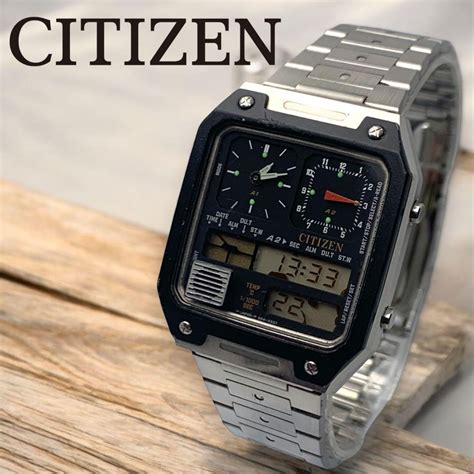 CITIZEN Ana Digi Temp Watch Black Dial Dual Time Japa… - Gem