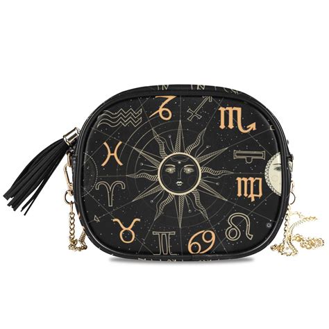 Buy ALAZA PU Leather Small Crossbody Bag Purse Wallet Horoscope Circle ...