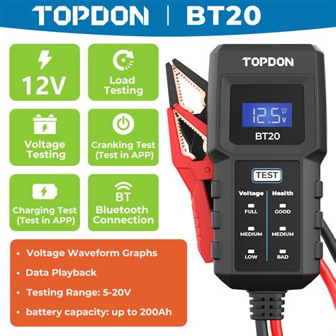 TOPDON BT20 12V Portable Battery Tester Charging | Ubuy India