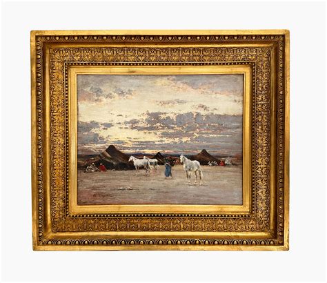 Victor Huguet - Pair of 19th Century Orientalist Realist Oil Paintings on Board For Sale at 1stDibs