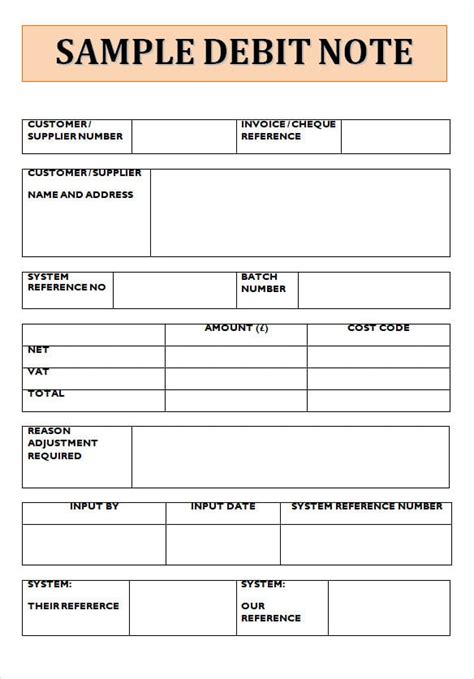 Image result for Debit note Examples