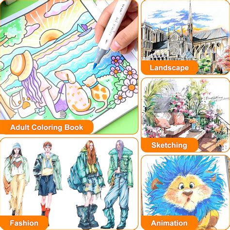 SFAIH Pastel Alcohol Markers Brush Tip - 61 Colors India | Ubuy