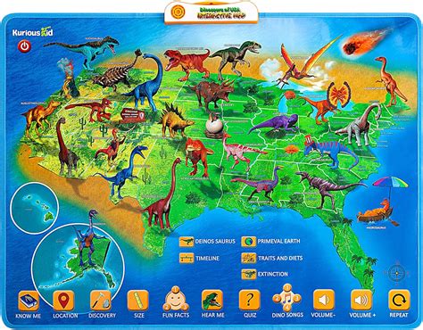 Kurious Kid USA Interactive Map with Dinosaur India | Ubuy