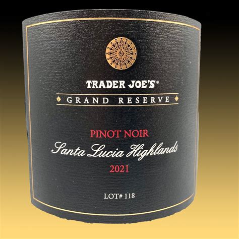 Trader Joe's Grand Reserve Santa Lucia Highlands Pinot Noir 2021 ...