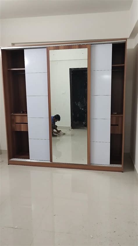 Furnilife Engineered Wood Double Wardrobe With Mirror 3 Sliding Doors 4 ...