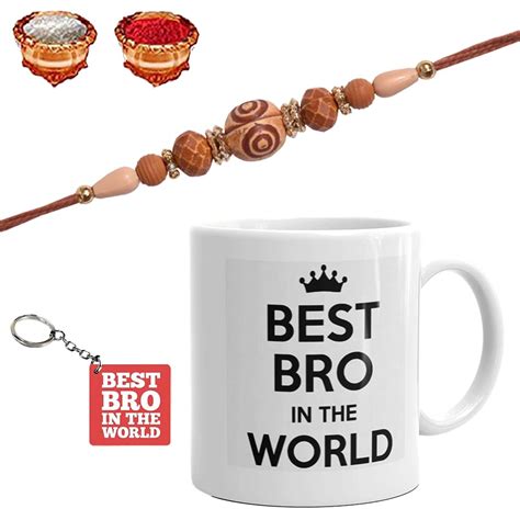Buy Thegiftree Printed Ceramic Mug - 1 Piece with Roli Chawal,Rakhi and ...