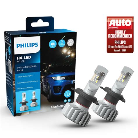 Philips Ultinon Pro6000 boost H4 LED bulbs - 11342U60BX2