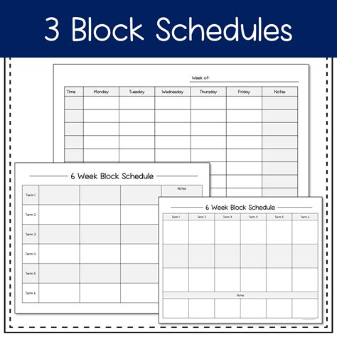 Homeschool Schedule Templates | Block Loop Relaxed Checklist Schedules ...