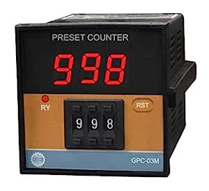 Global GPC-03M, Digital Pre-Set Counter 3 Digit 7 Segment (72X72 ...