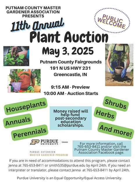 11th Annual Putnam County Master Gardeners Plant Auction, Putnam County ...