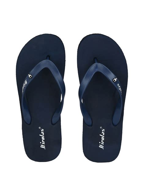Hirolas® Men's Solid Blue Thong Flip-Flops (HROFF08BLU)